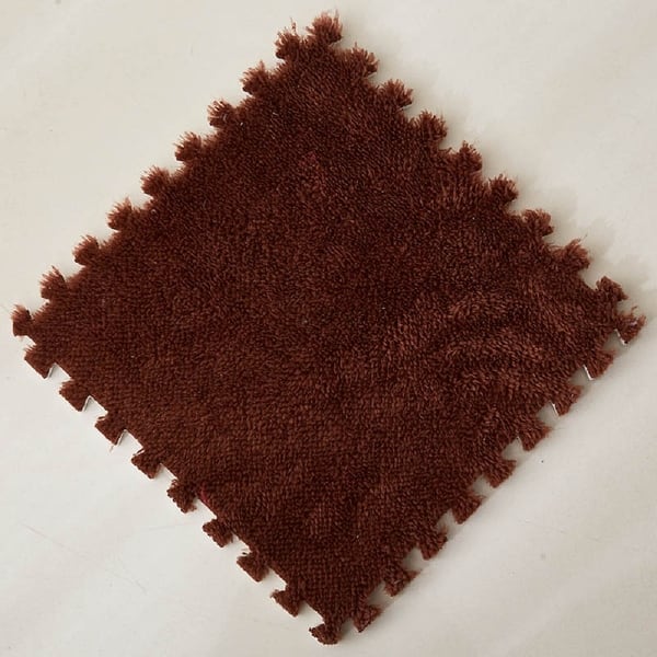 slide 2 of 10, Shatex 16 Pcs Foam Floor Mat Square Interlocking Carpet Tiles Play Mat Soft Climbing Area Rugs, 12 x 12 x 0.4 Inch COFFEE Brown