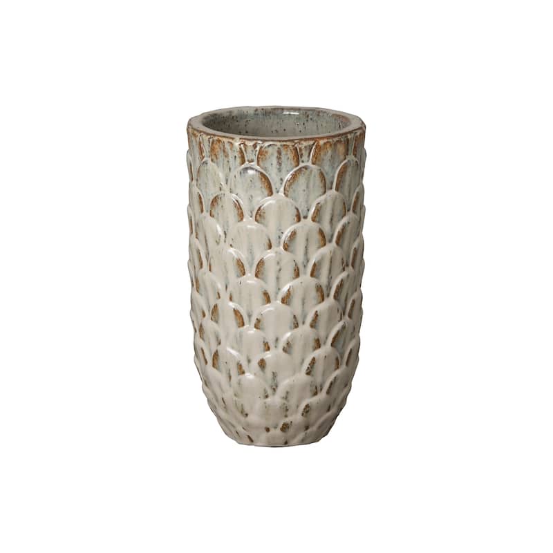 Pinecone Planter - 9x18"H - Antique White