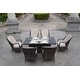 preview thumbnail 2 of 10, 7-Piece Patio Dining Sets with Aluminium Fire Pit Table