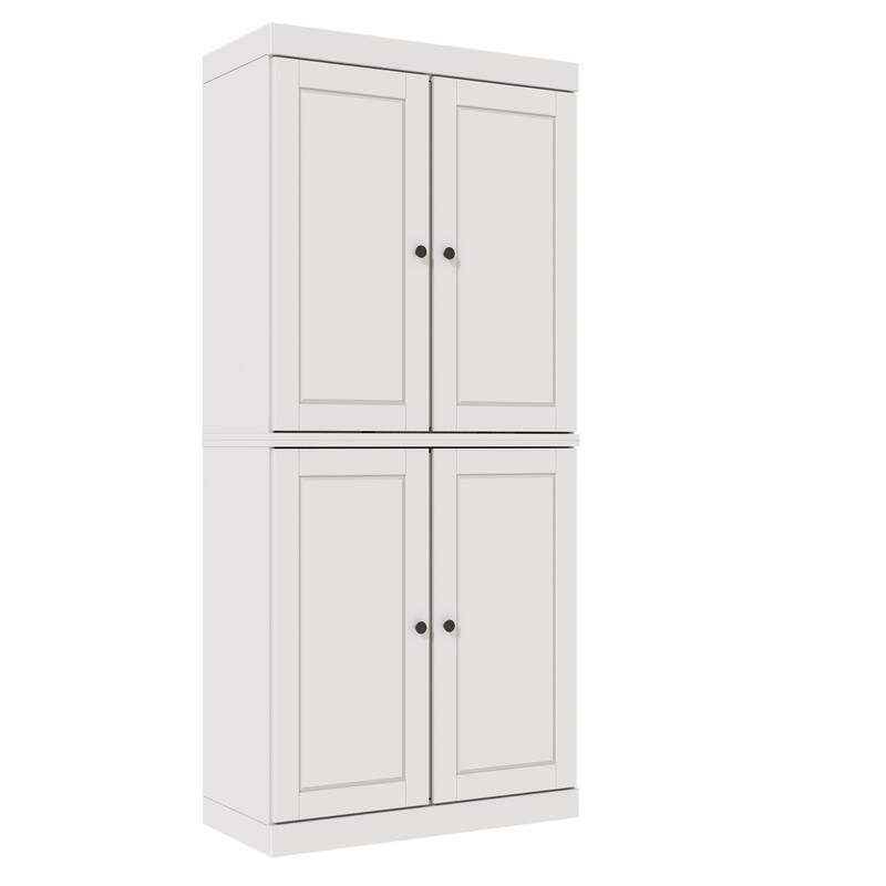 Palace Imports 100% Solid Wood 6-Shelf Bookcase with Solid Doors and Adjustable Shelves