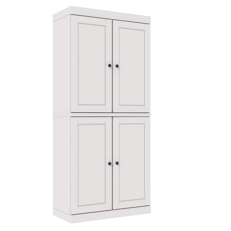 Palace Imports 100% Solid Wood 6-Shelf Bookcase with Solid Doors and Adjustable Shelves