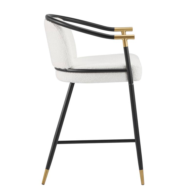 Set of 2 26" H Upholstered Counter Stool with Metal Frame