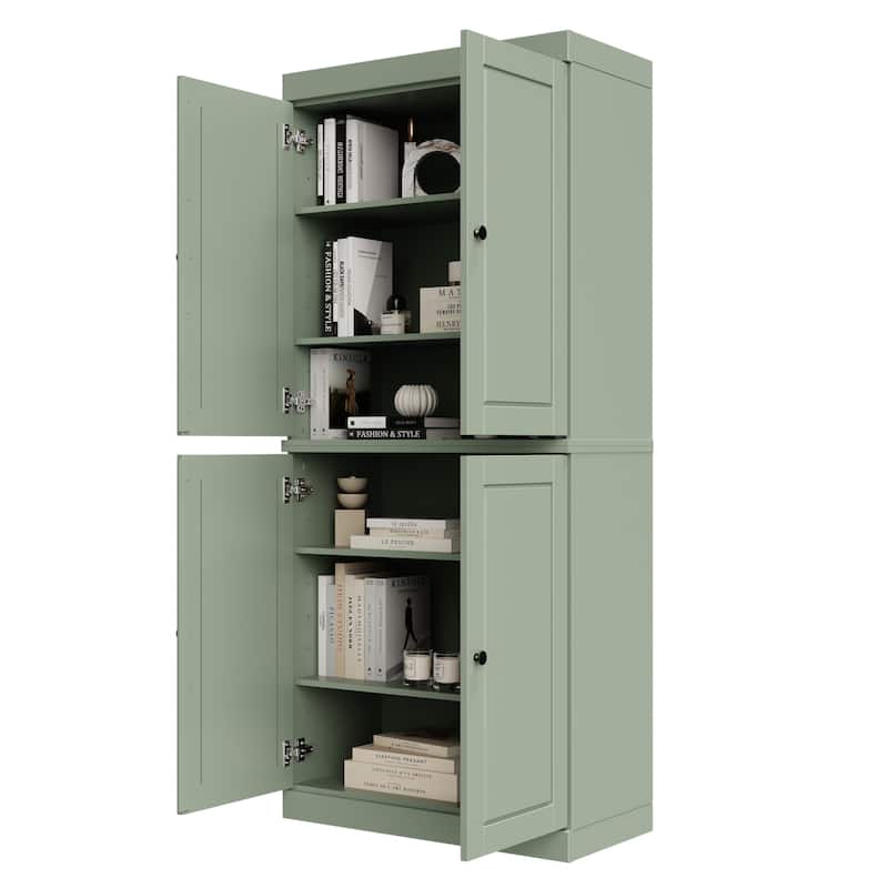 Palace Imports 100% Solid Wood 6-Shelf Bookcase with Solid Doors and Adjustable Shelves