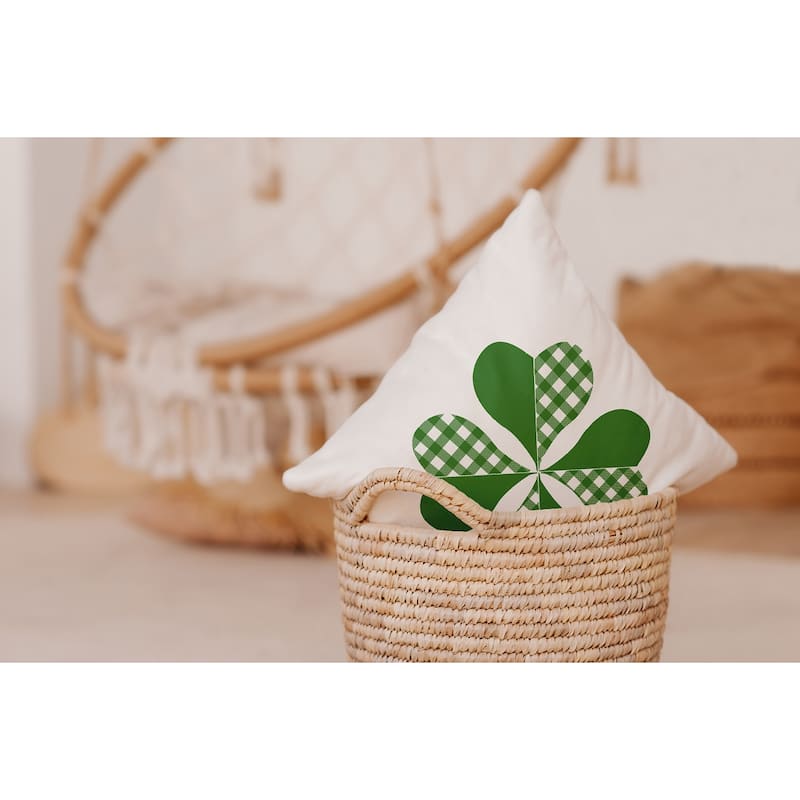 Checkered Clover Accent Pillow