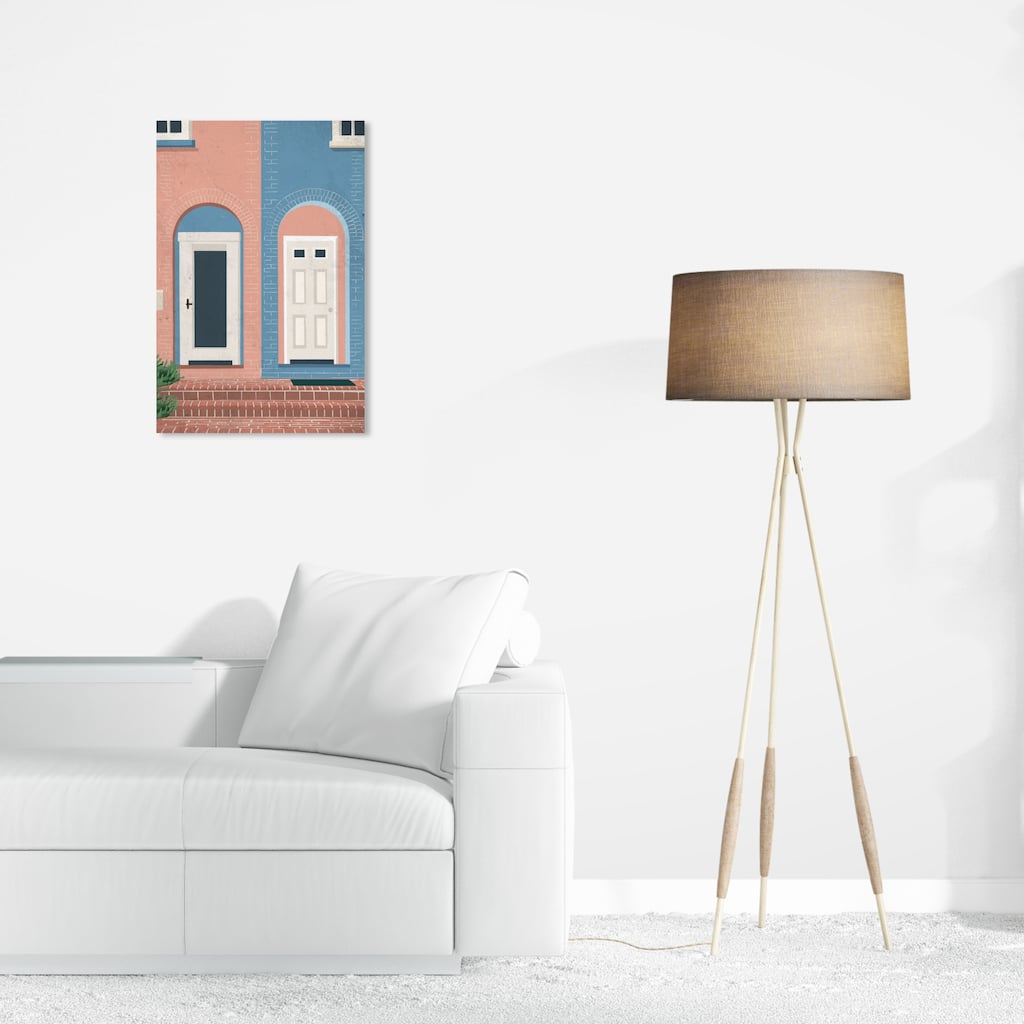 Wynwood Studio Canvas Architecture and Buildings Inverse Entrances Pink and Modern & Contemporary Wall Art Canvas Print