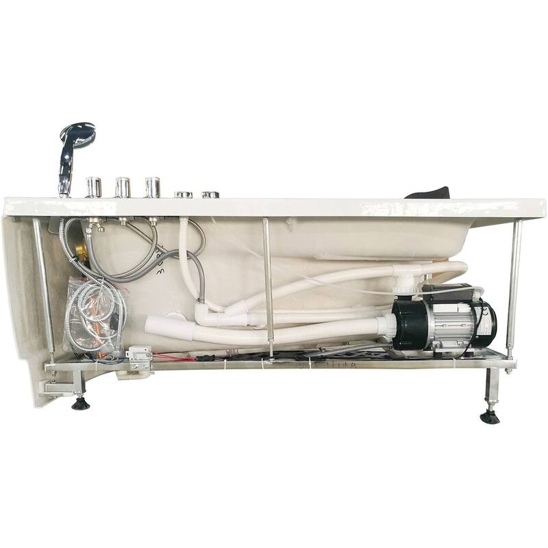 Eago 59" Acrylic Whirlpool Bathtub for Alcove Installations with