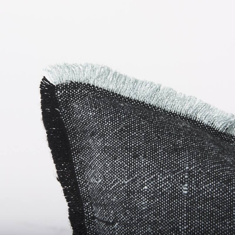 HomeRoots 20" Gray Linen Throw Pillow Cover