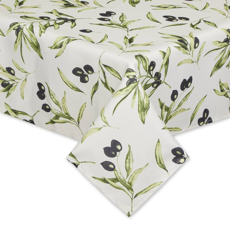 Olives Print Outdoor Tablecloth with Zipper, 60 Round