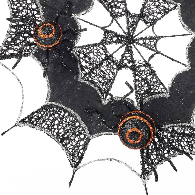 16" Glitter Spider Web With Spider