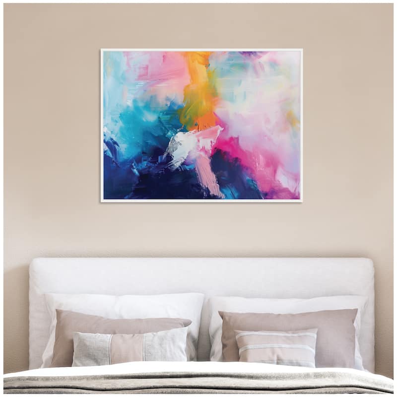 Kate and Laurel Sylvie Bright Abstract I Framed Canvas by Amy Lighthall