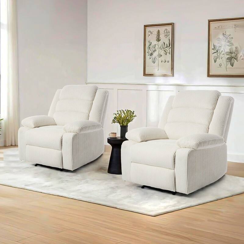 2 Set Classic and Traditional Manual Recliner Chair
