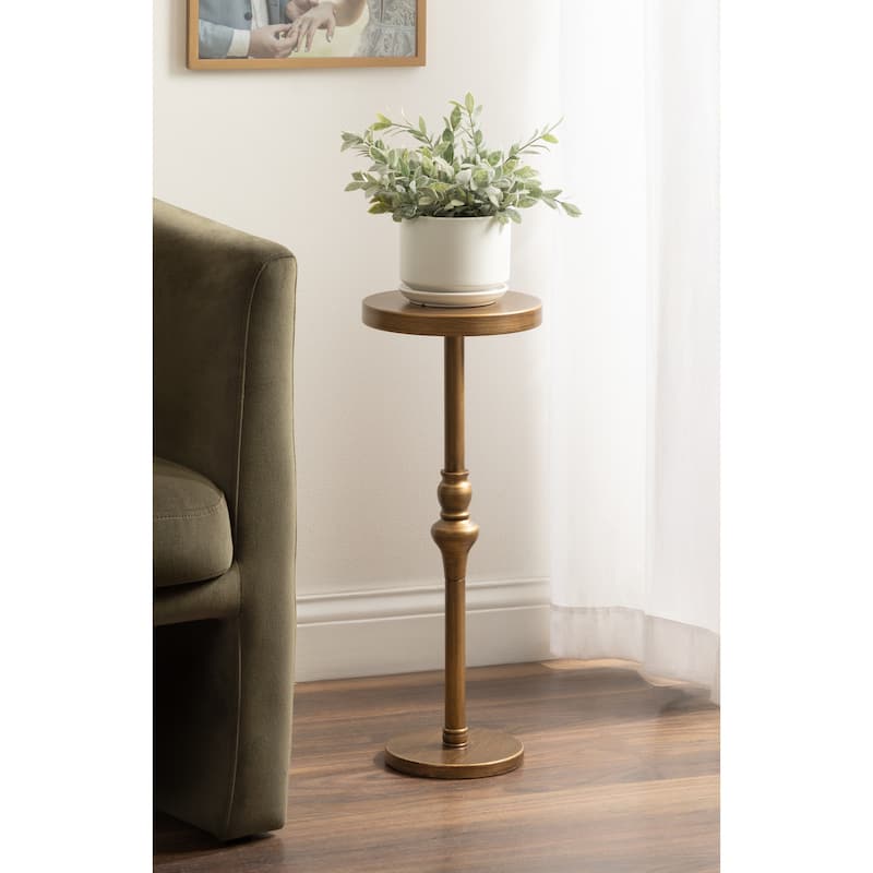 Kate and Laurel Stratton Rustic Pedestal Table - 12x12x26