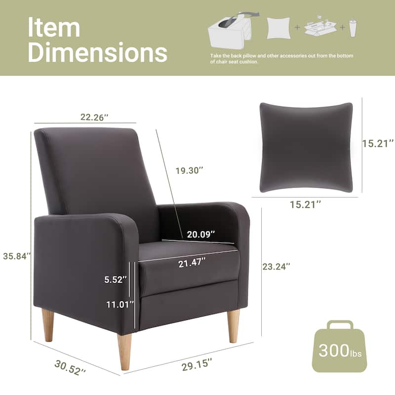 Fabric/Leather Modern Accent Chairs with Lounge Seat