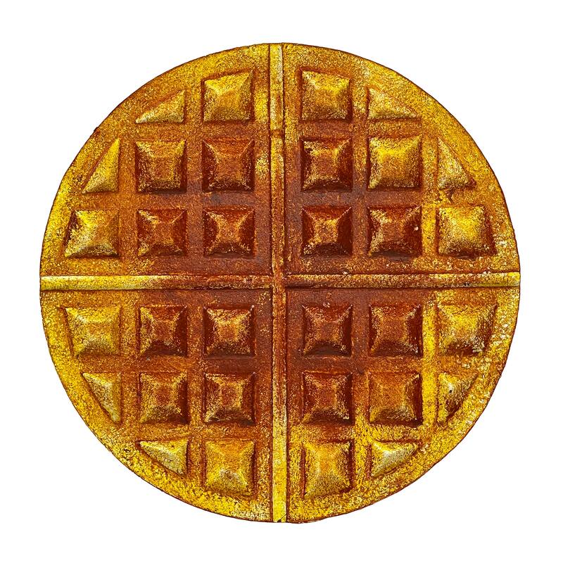 Zeckos Round Waffle Cast Iron Trivet 8" Kitchen Decor And Wall Hanging - 8 X 8 X 0.5 inches