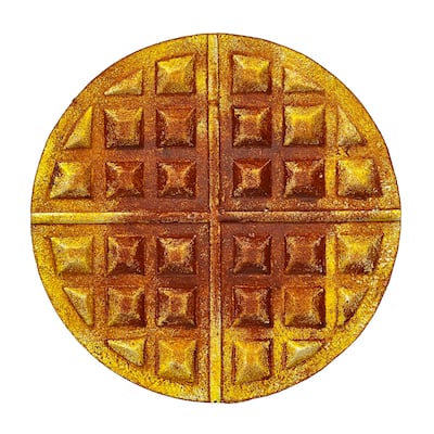 Zeckos Round Waffle Cast Iron Trivet 8" Kitchen Decor And Wall Hanging - 8 X 8 X 0.5 inches