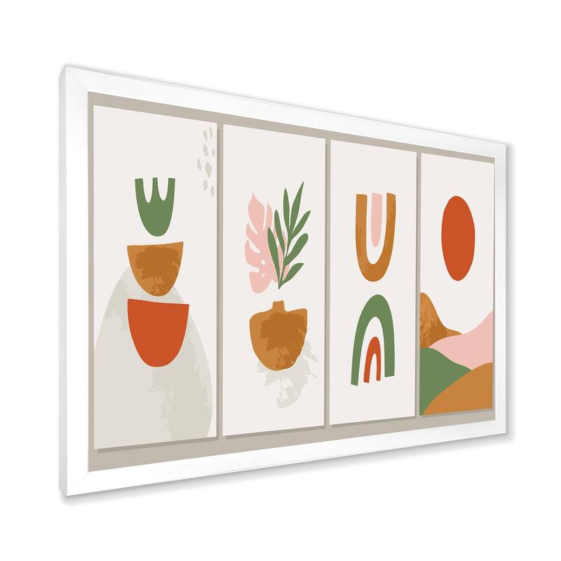 Designart "Minimalistic Compostion of Organic Shapes VI" Modern Framed Art Print