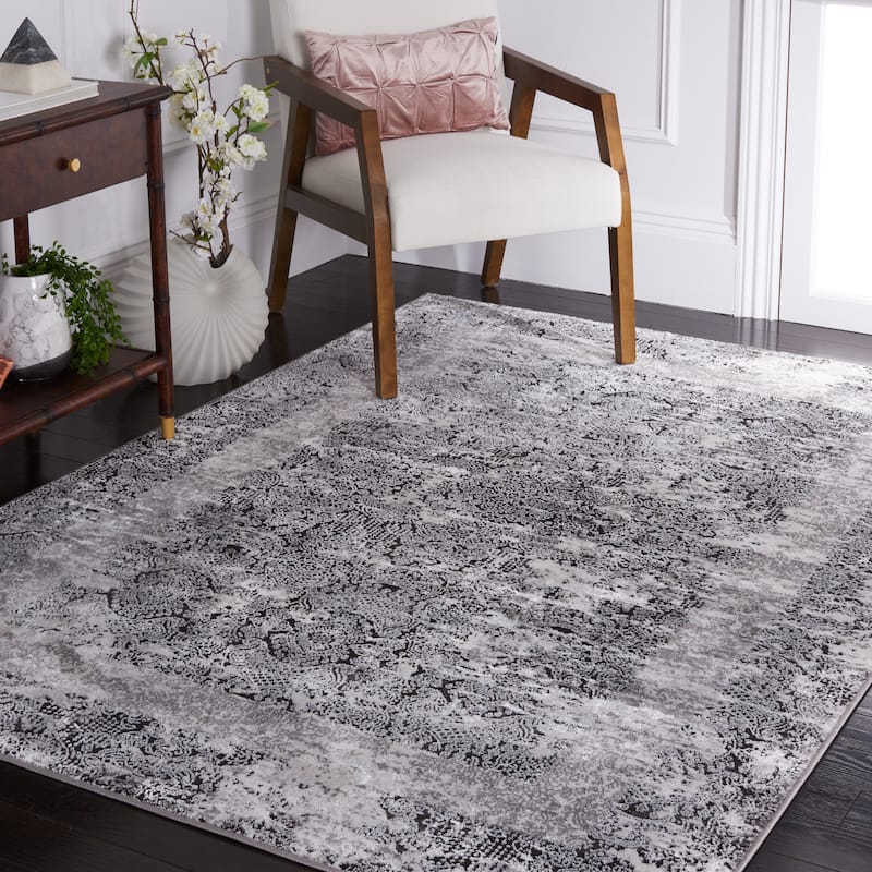 SAFAVIEH Amelia Afaf Abstract Distressed Rug - 5'5" x 7'7" - Grey/Charcoal