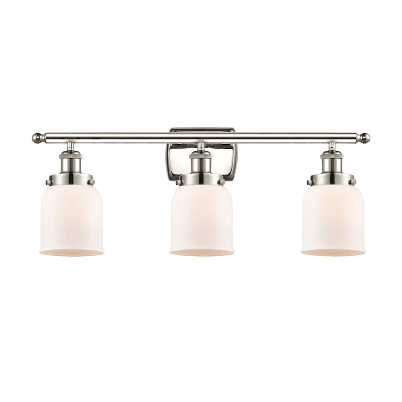 Innovations Lighting Ballston Urban Bell - 3 Light 26" Bath Vanity Light - Polished Nickel/Matte White