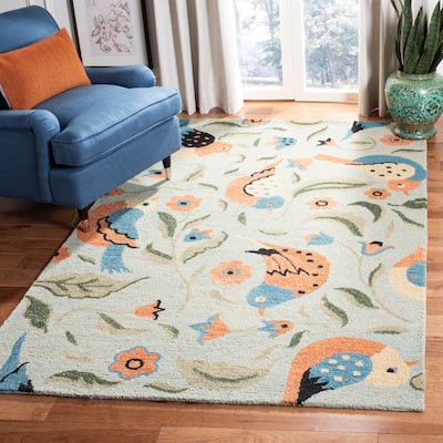 SAFAVIEH Handmade Blossom Kibariye Green Wool Rug