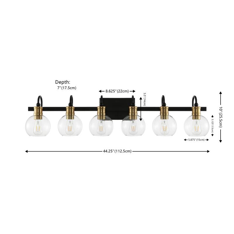 Kurtz Iron/Glass Rustic Vintage LED Vanity Light, by JONATHAN Y