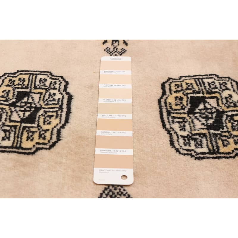 Finest Peshawar Bokhara Beige Rug 9'11" x 13'6" - 9'11 x 13'6