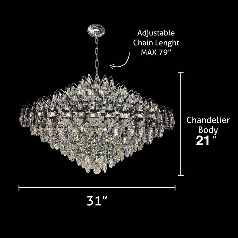 Empire Crystal Round Chandelier 31"