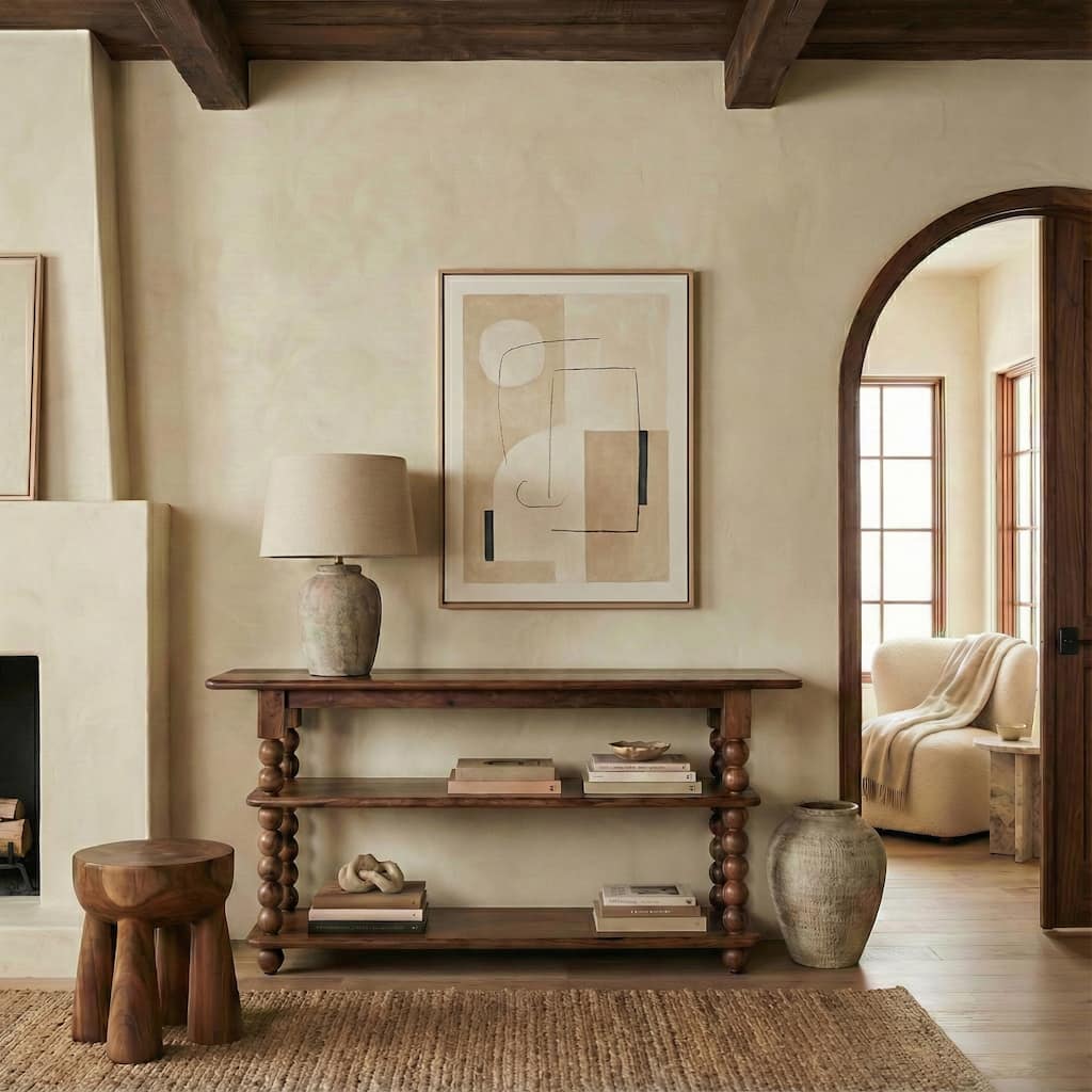 SAFAVIEH Couture Norbert 2-Shelf Wood Console Table - 64"W x 16"D x 30"H