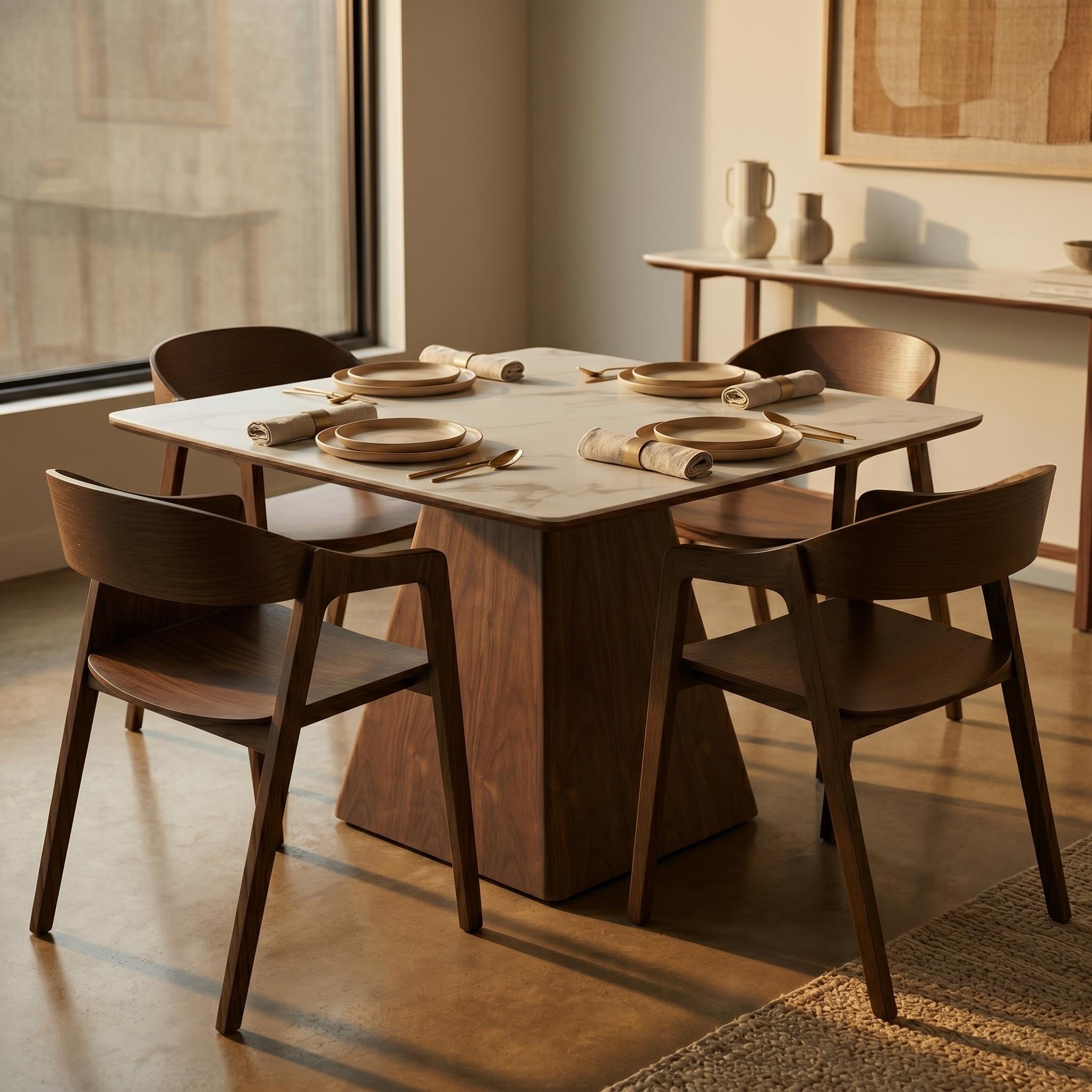 Rivo Mid Century Dining Chair - Solid Oak Wood Open Back with Armrests - Modern Upholstered Accent Side Armchair Dining Kitchen