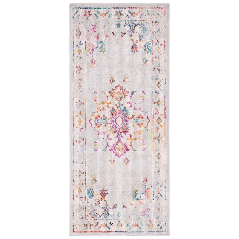 SAFAVIEH Crystal Pintea Vintage Boho Medallion Rug - 2'2" x 5' - Grey/Cream