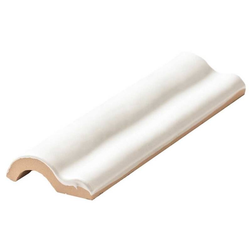 The Tile Life Talavera 2x6 White Ceramic Chair Rail Wall Tile - 2 x 6 - 1 Piece