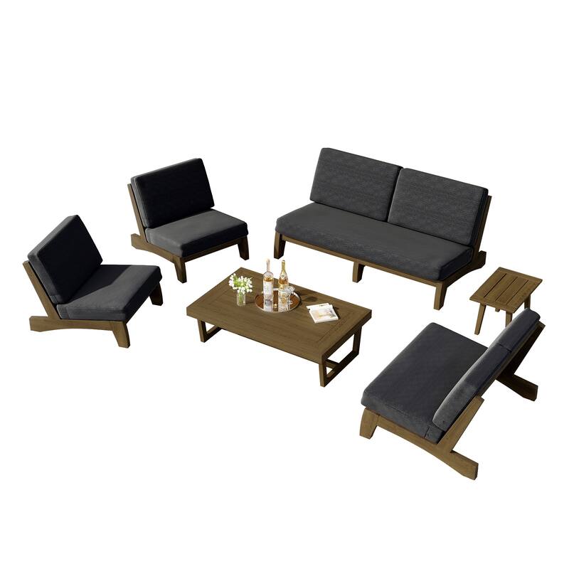 8-Piece Outdoor Sofa Set with Loveseat, 2 Club Chairs & Matching Tables