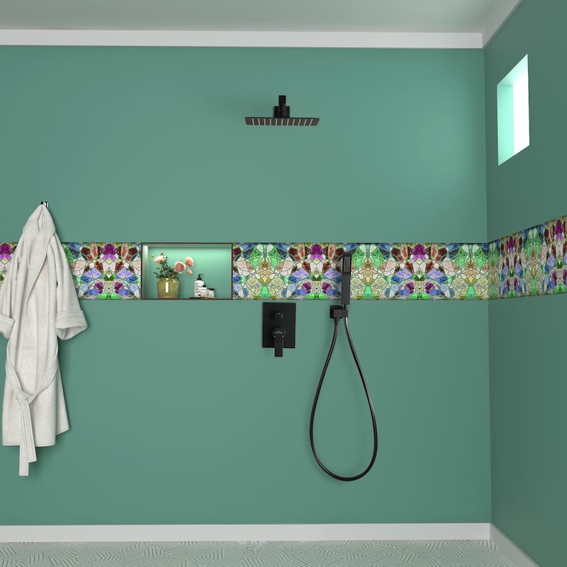 2.5 GPM 10 in. Wall Mount Dual Shower Heads with Pressure Balance Valve