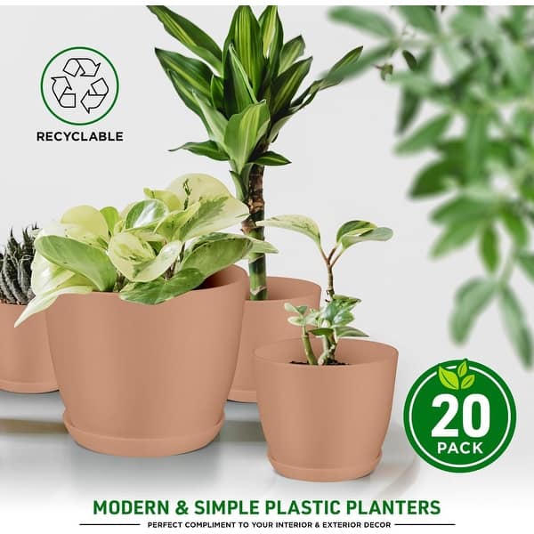 Planter Pots with Drainage Holes - Lightweight, Durable, and Space-Saving  Pots for Indoor and Outdoor - Bed Bath & Beyond - 42722040