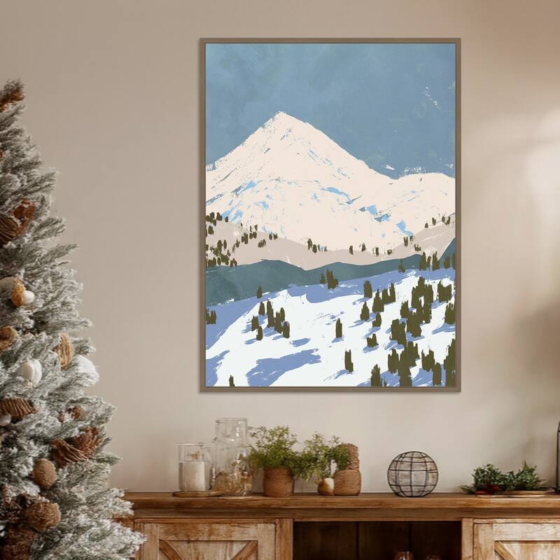 Bunny Slopes II by Jacob Green Framed Canvas Wall Art Print - Sylvie Dark Gold