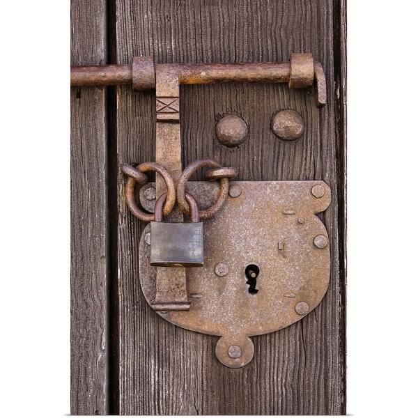 Shop A Rusted Lock And Keyhole On An Old Wooden Door Inside The