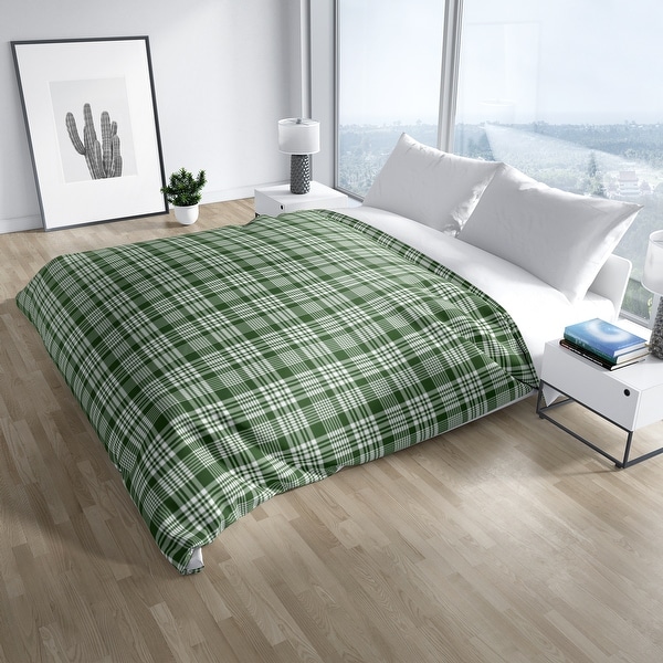 green plaid duvet covers