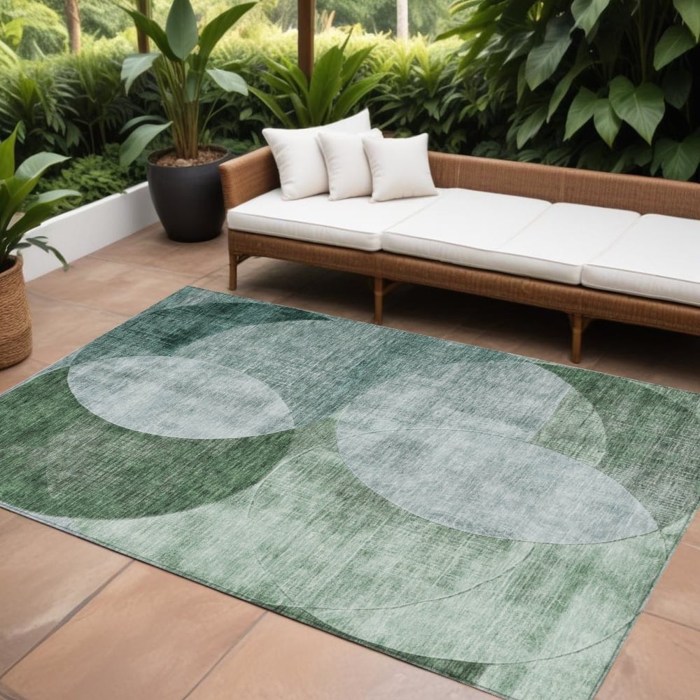 HomeRoots Geometric Transitional Rectangle Outdoor Rug