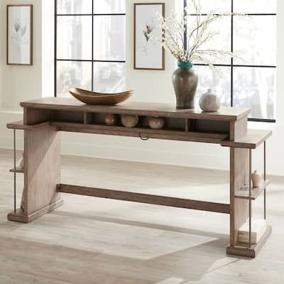 City Scape Burnished Beige Console Bar Table