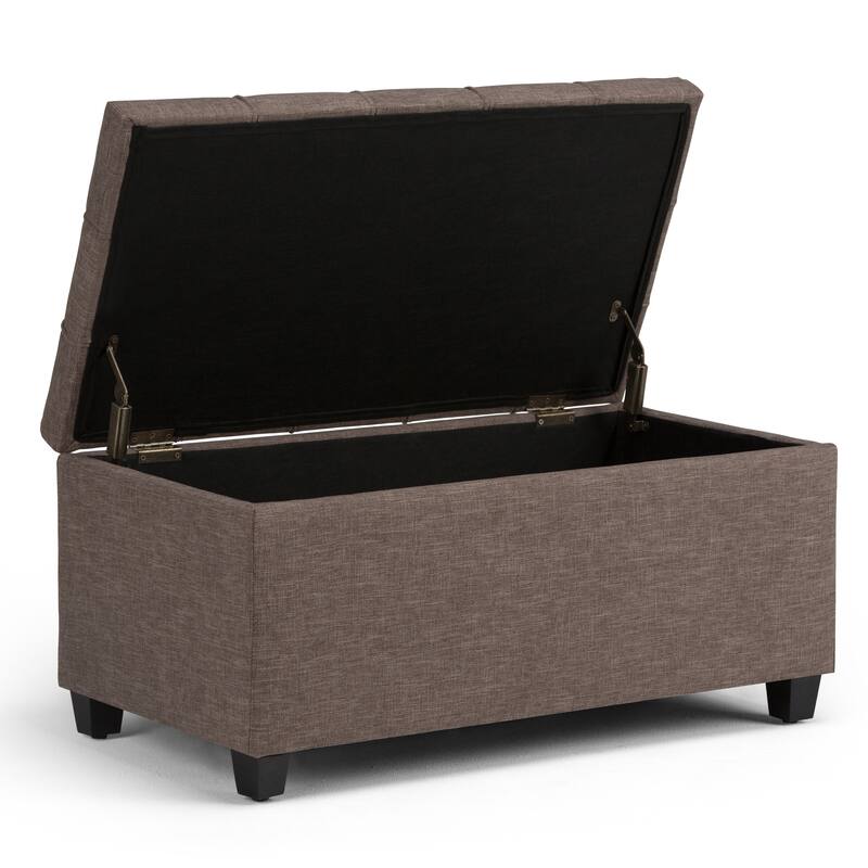 WYNDENHALL Marlowe 34 inch Wide Transitional Rectangle Storage Ottoman