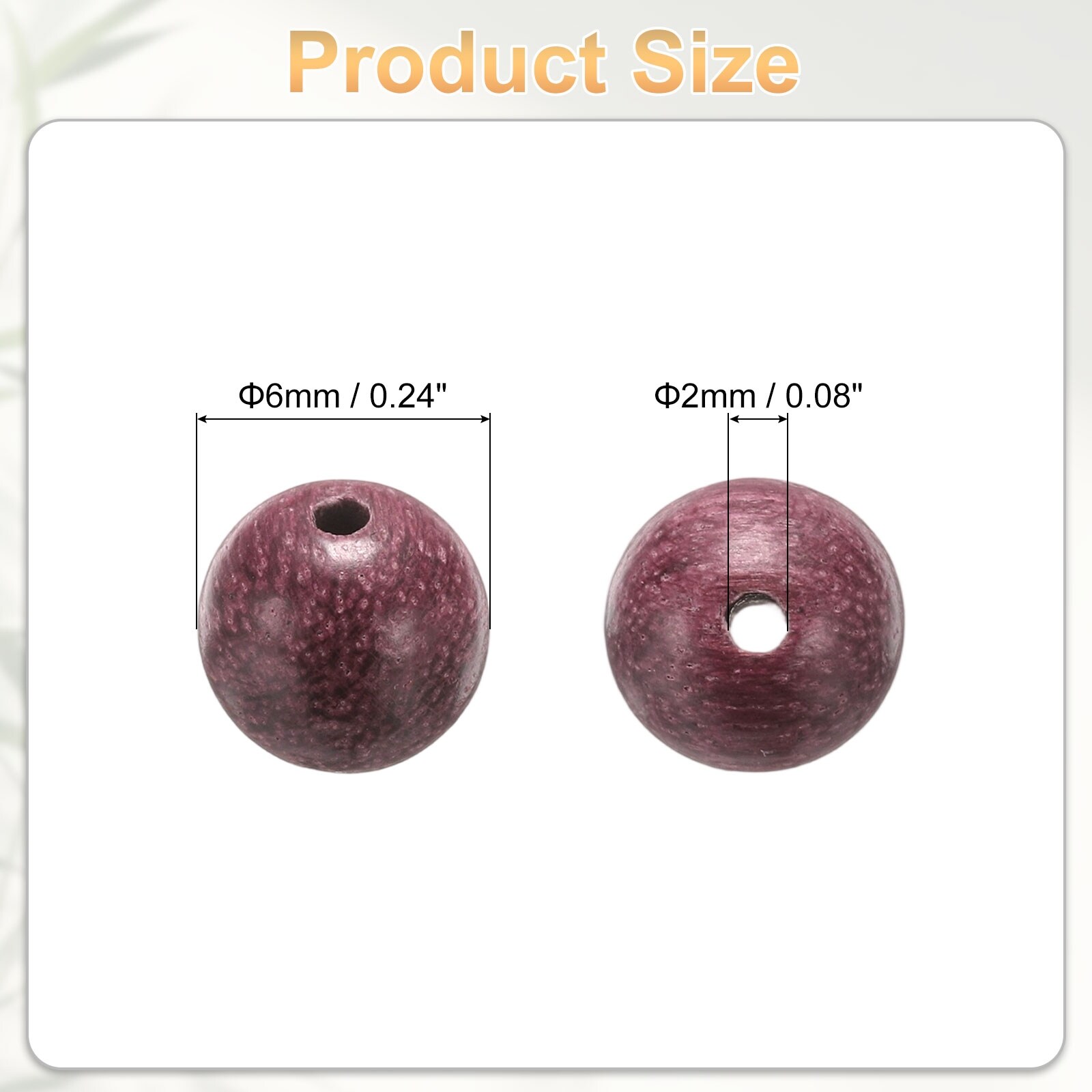 Round Polished Wooden Loose Beads for Craft