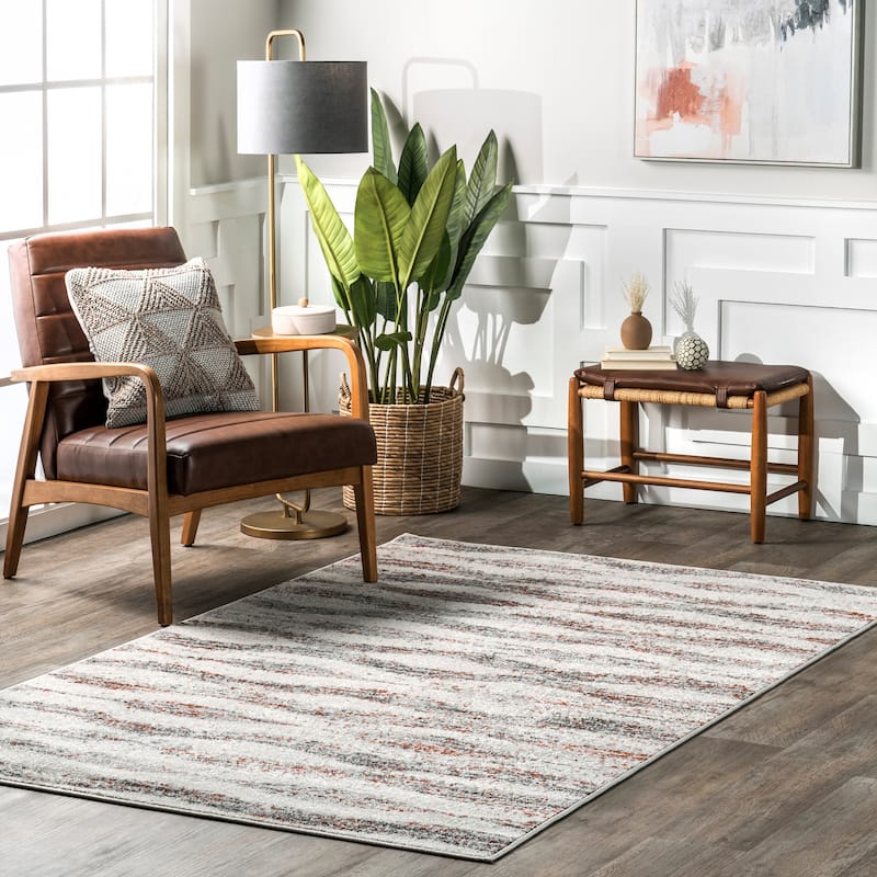 Nuloom Tristan Contemporary Waves Area Rug - 4' x 6' - Red