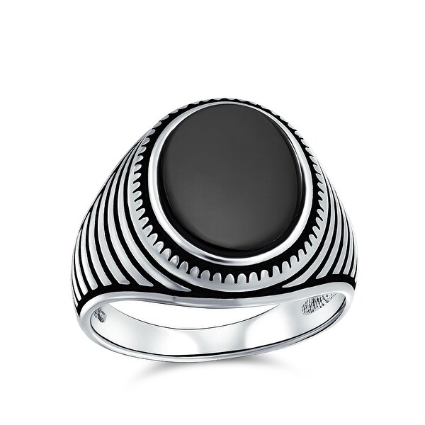 silver oval signet ring