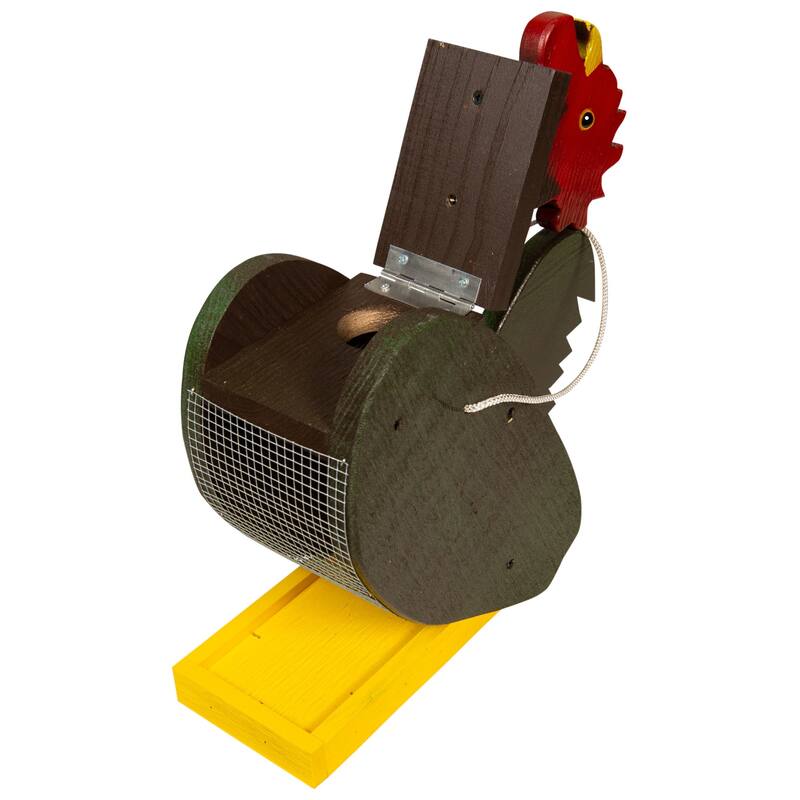 Pine Rooster Shaped Bird Feeder