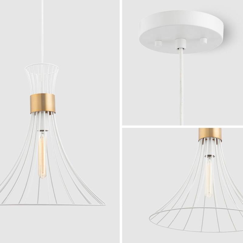 Brio Lighting Zenith White & Gold 1 Light Pendant Light