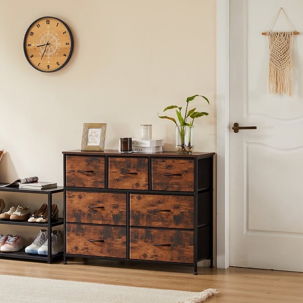 7 foot long dresser Shrewsbury Rustic Solid Wood 7 Drawer Tall Dresser