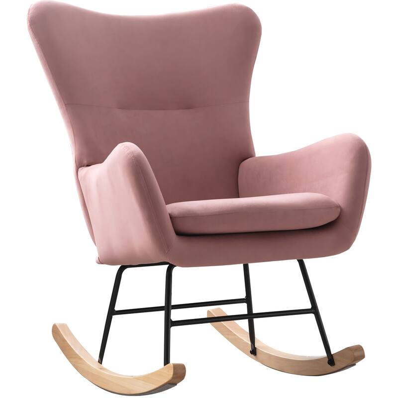 Modern Rocking Chair, Leisure Sofa Glider Chair, Comfy Accent Chair, Lounge Chair with High Backrest