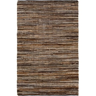 Hand Woven Balbach Leather/Cotton Area Rug - 5' x 7'6"