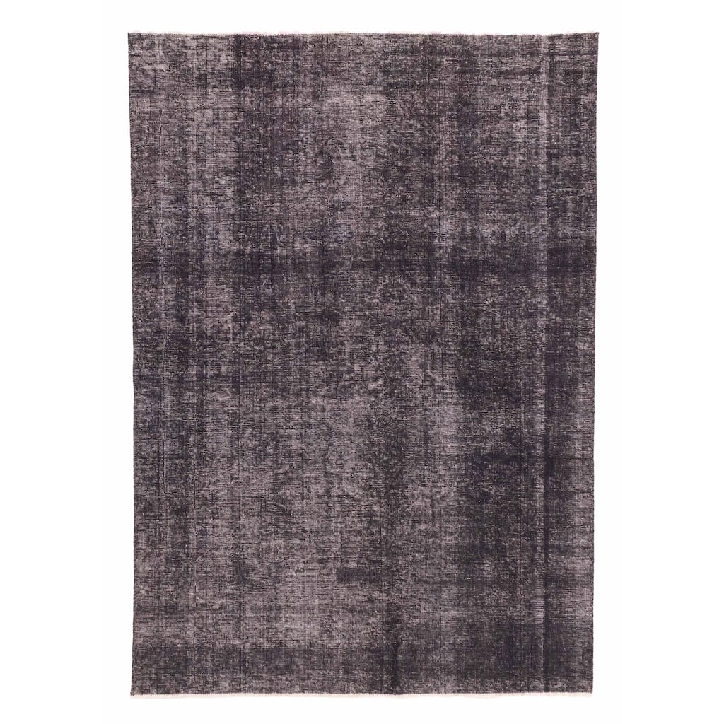 ECARPETGALLERY Hand-knotted Color Transition Black Wool Rug - 5'0 x 7'1