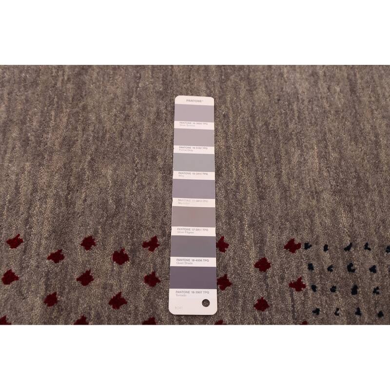 ECARPETGALLERY Hand Loomed Kashkuli Gabbeh Grey Wool Rug - 5'1 x 7'10