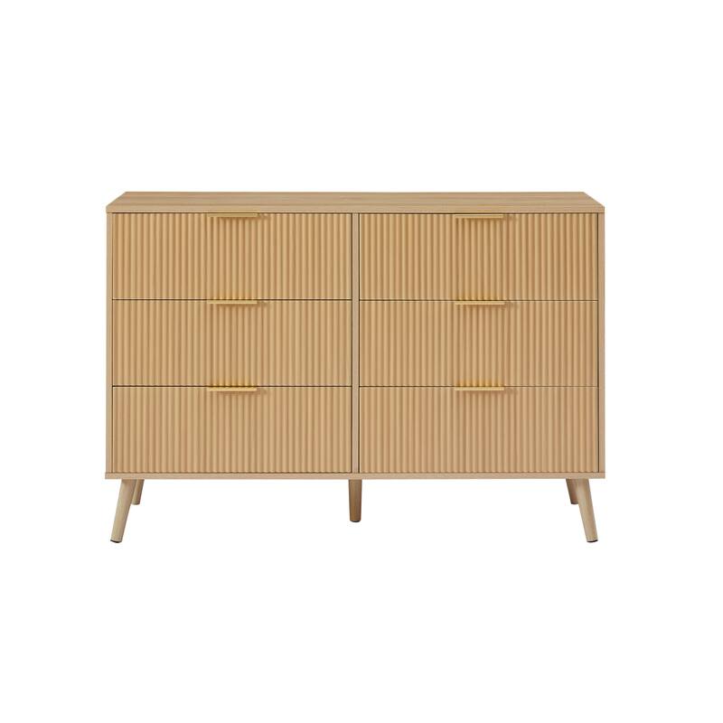 Modern 6-Drawer Dresser with Wave pattern
